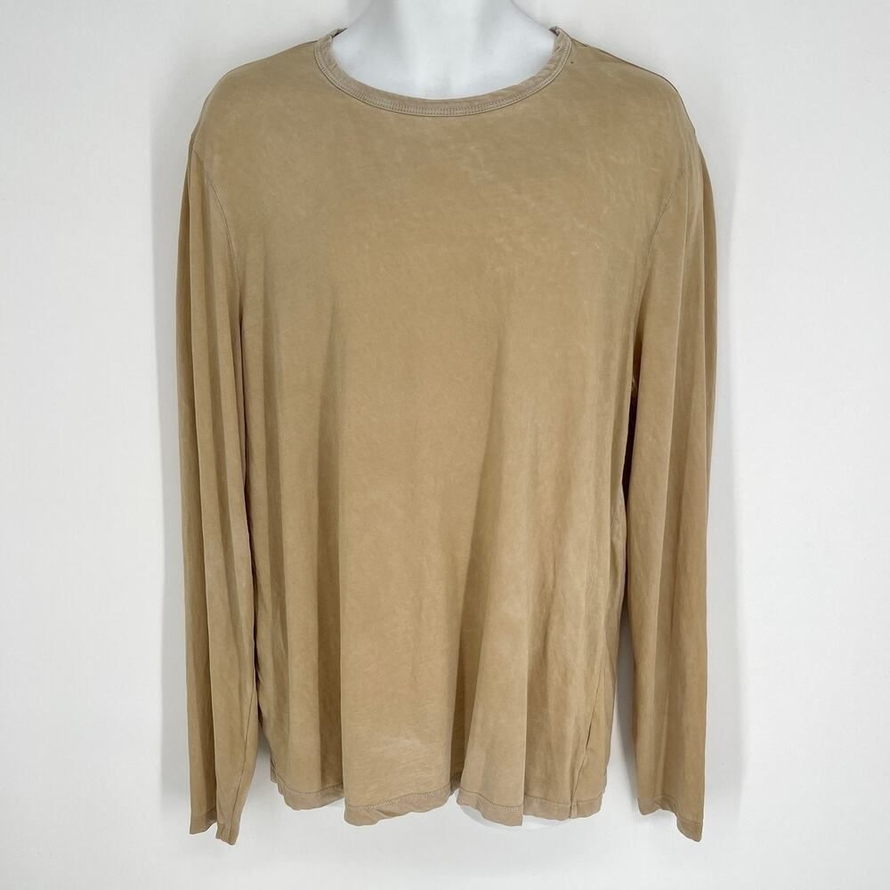 Cotton Citizen NEW Classic Crew Neck Long Sleeve Shirt Sz L Vintage Cashew Tan
